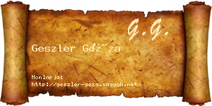Geszler Géza névjegykártya