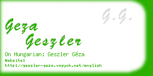 geza geszler business card